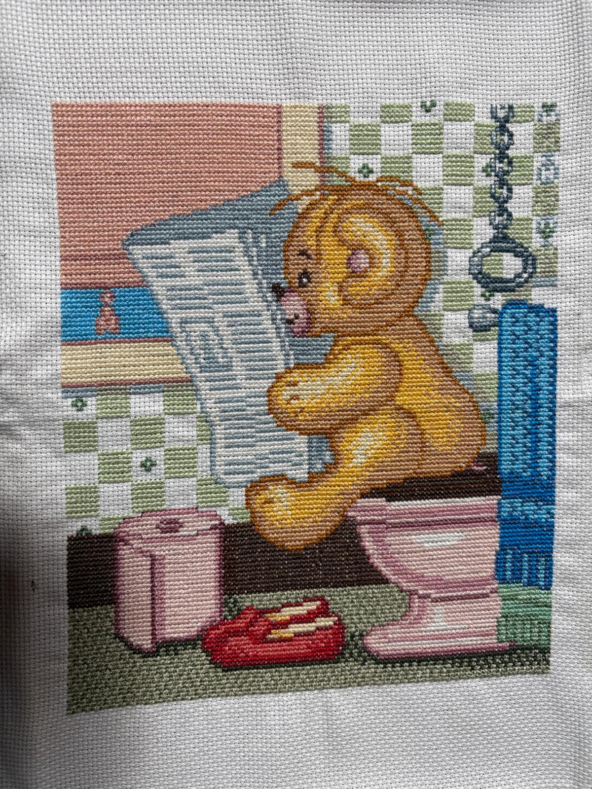 oso en el baño